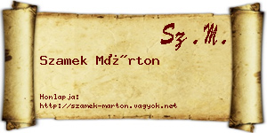 Szamek Márton névjegykártya