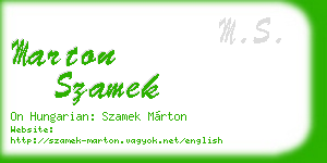 marton szamek business card